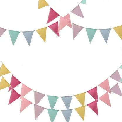 Colorful Jute Linen Party Bunting Banners - Cake Pops Parties