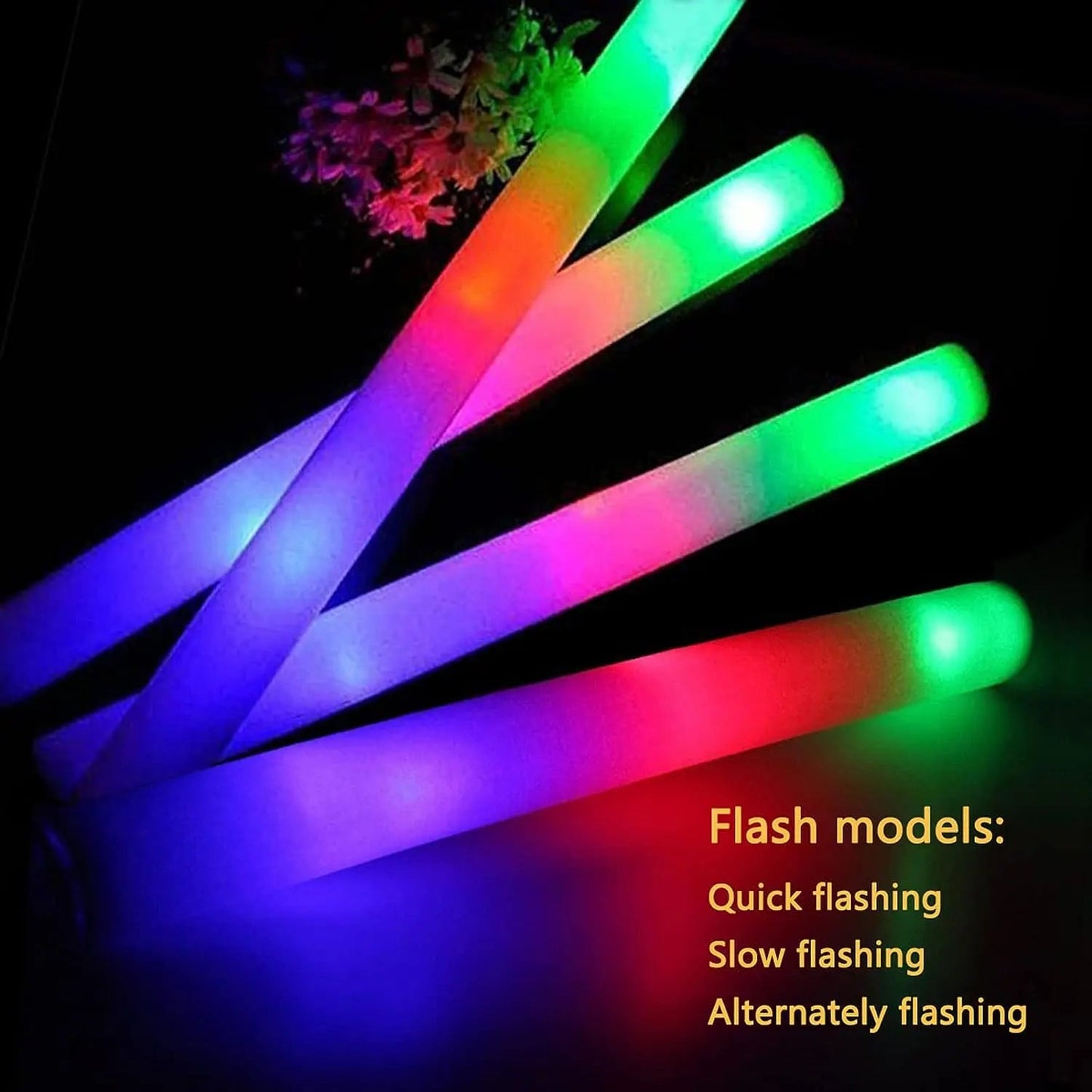 Colorful LED Glow Foam Sticks Bulk Pack - Cake Pops Parties