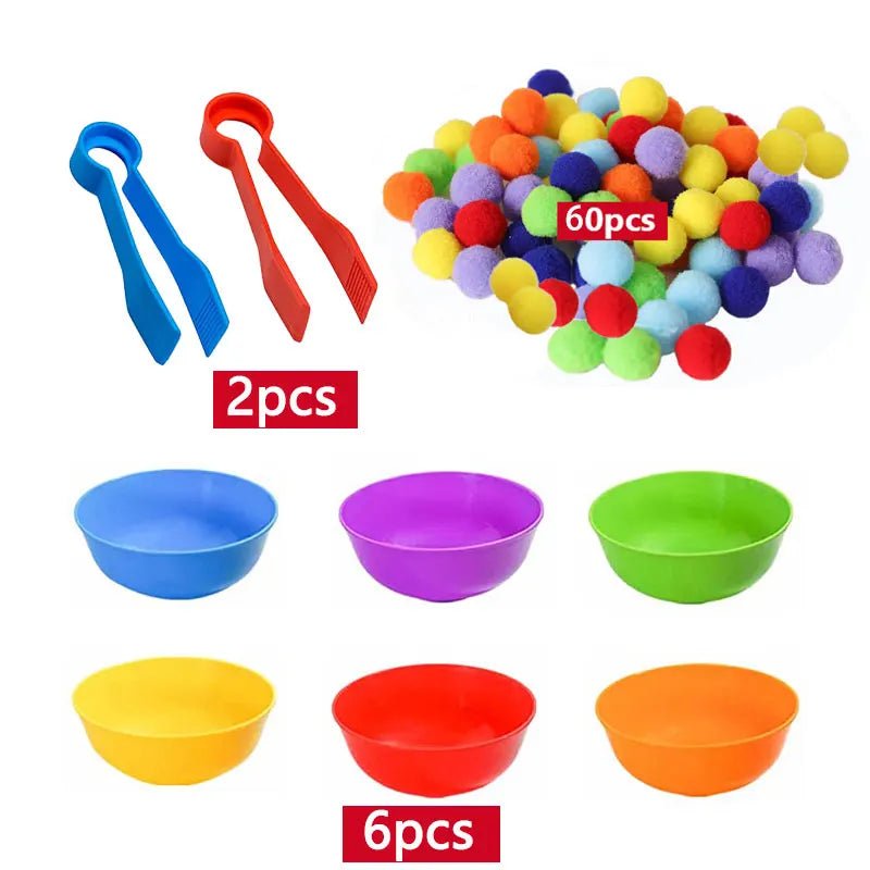 Colorful Plush Ball Sorting Toy - Cake Pops Parties