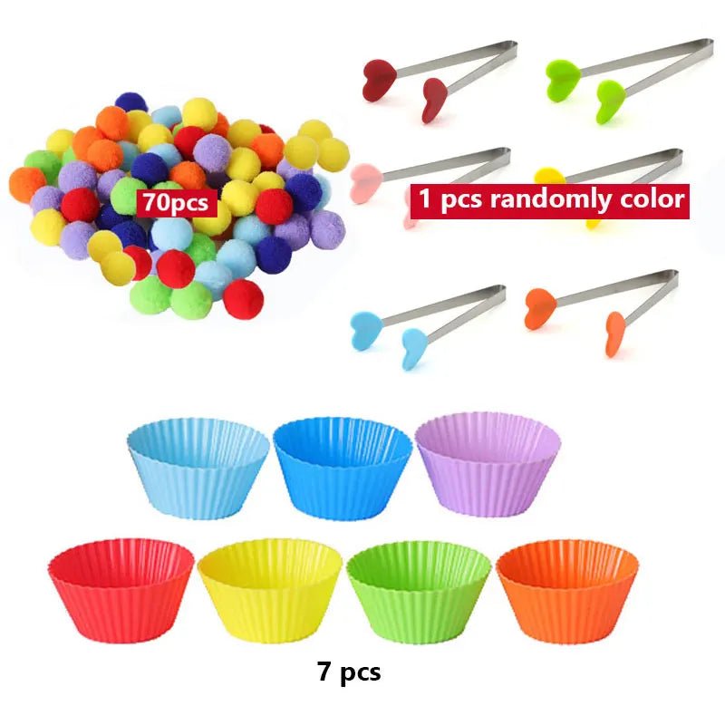 Colorful Plush Ball Sorting Toy - Cake Pops Parties