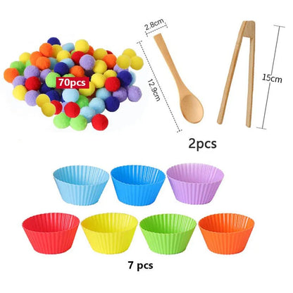 Colorful Plush Ball Sorting Toy - Cake Pops Parties