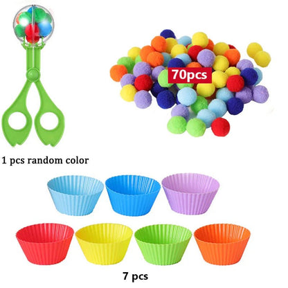Colorful Plush Ball Sorting Toy - Cake Pops Parties