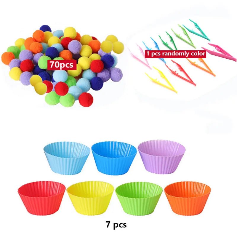 Colorful Plush Ball Sorting Toy - Cake Pops Parties