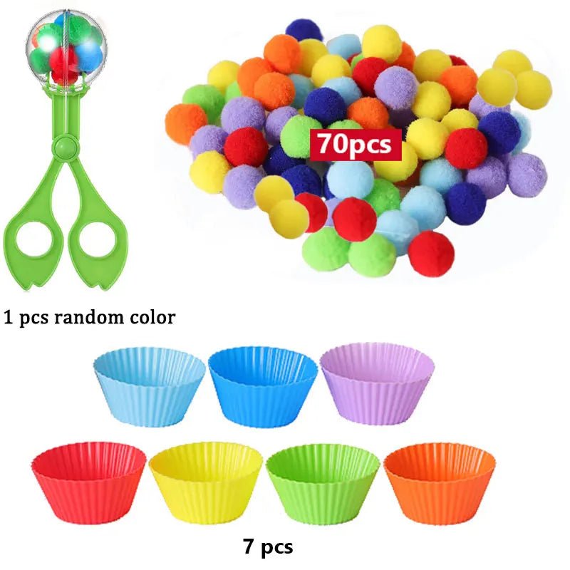 Colorful Plush Ball Sorting Toy - Cake Pops Parties