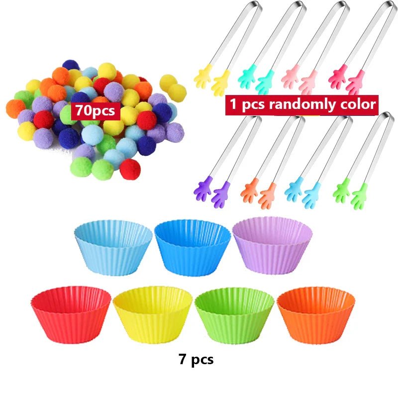 Colorful Plush Ball Sorting Toy - Cake Pops Parties