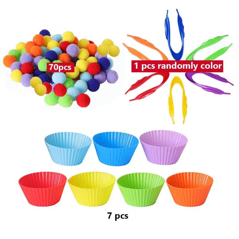 Colorful Plush Ball Sorting Toy - Cake Pops Parties