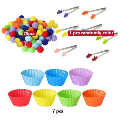 Colorful Plush Ball Sorting Toy - Cake Pops Parties