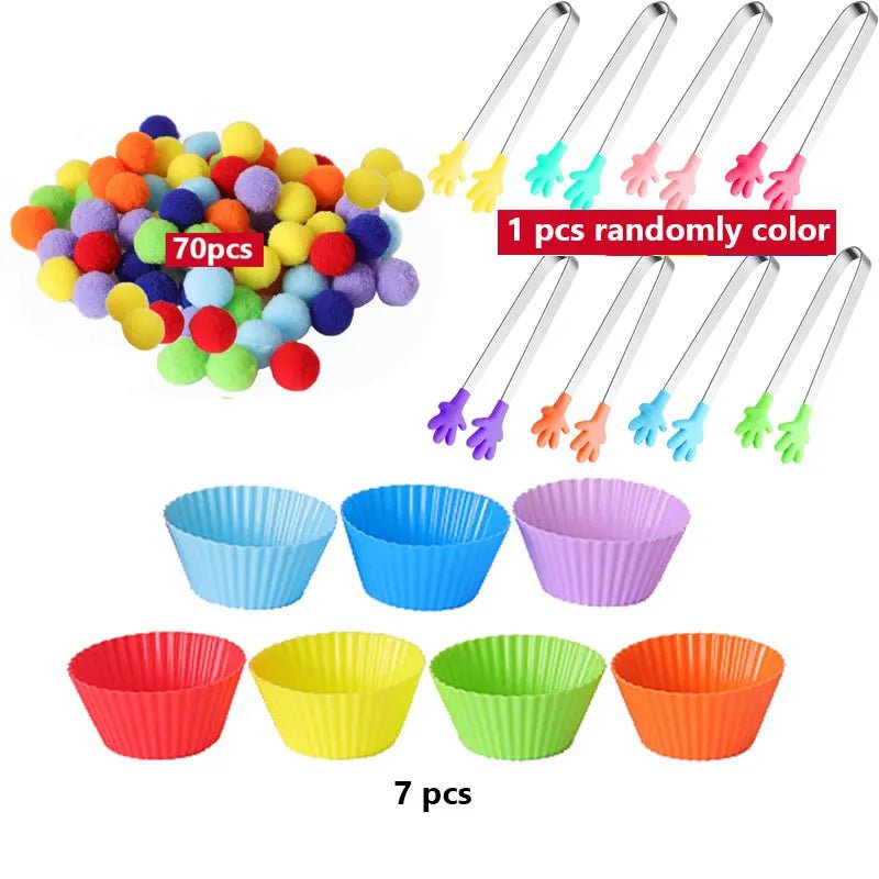 Colorful Plush Ball Sorting Toy - Cake Pops Parties