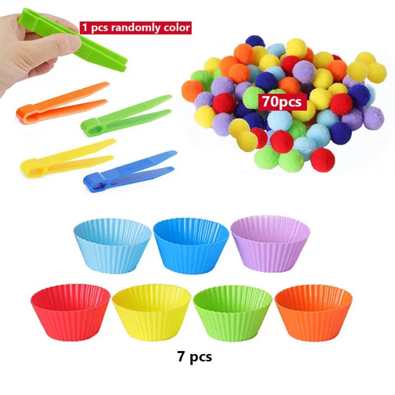 Colorful Plush Ball Sorting Toy - Cake Pops Parties