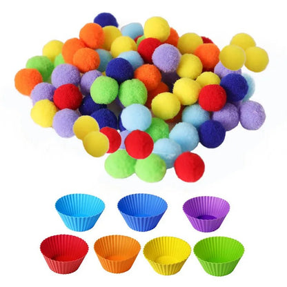 Colorful Plush Ball Sorting Toy - Cake Pops Parties