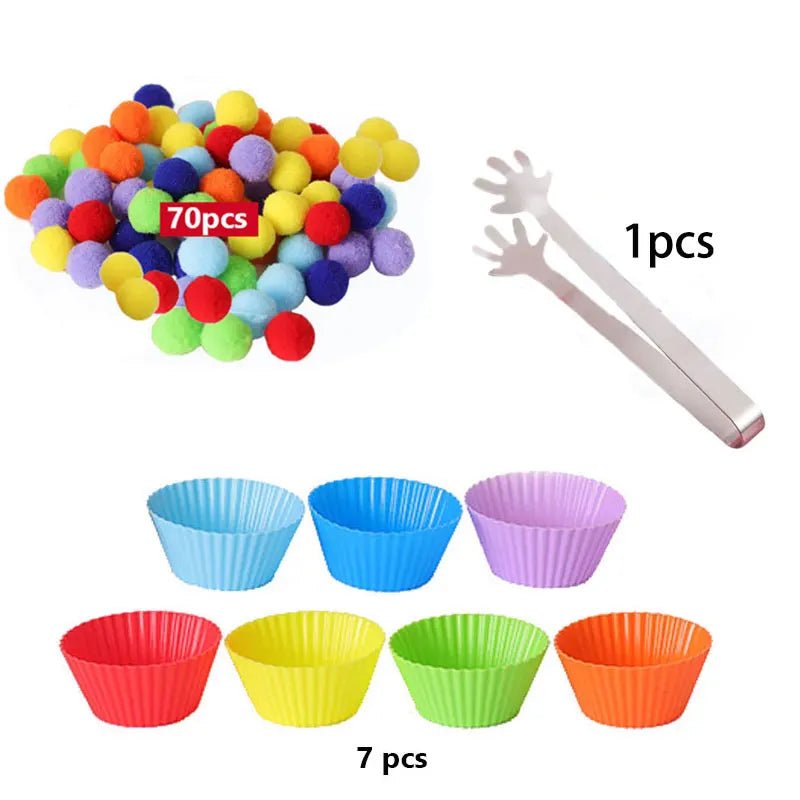 Colorful Plush Ball Sorting Toy - Cake Pops Parties