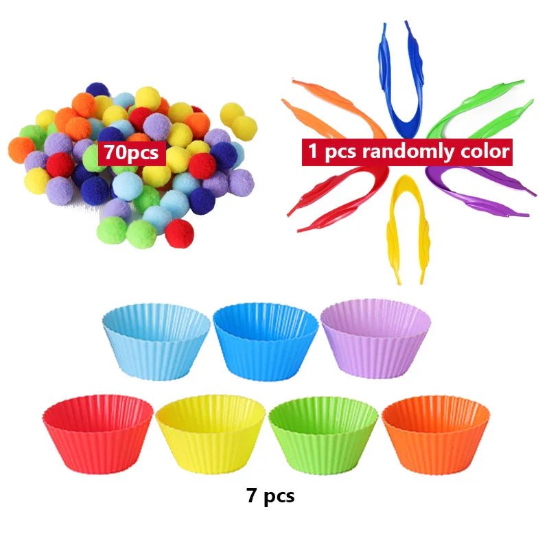 Colorful Plush Ball Sorting Toy - Cake Pops Parties