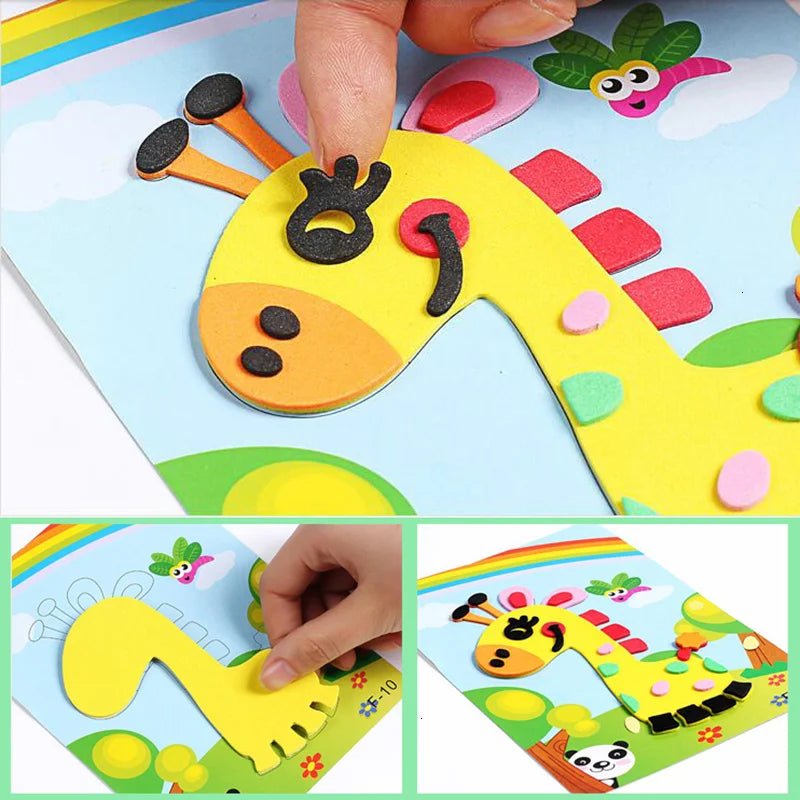 Creative DIY Animal Foam Sticker Puzzle - Cake Pops Parties