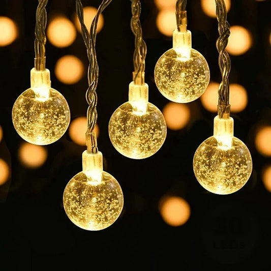 Crystal Ball Fairy String Lights - Outdoor Waterproof Christmas Decoration - Cake Pops Parties