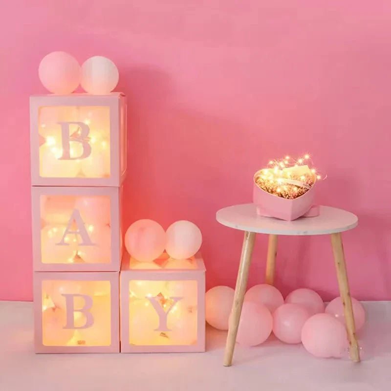 Custom Name Balloon Box Decoration - Cake Pops Parties