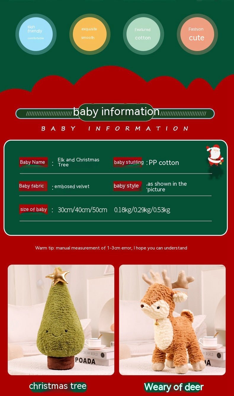 Cute Elk Christmas Tree Pillow - Cake Pops Parties