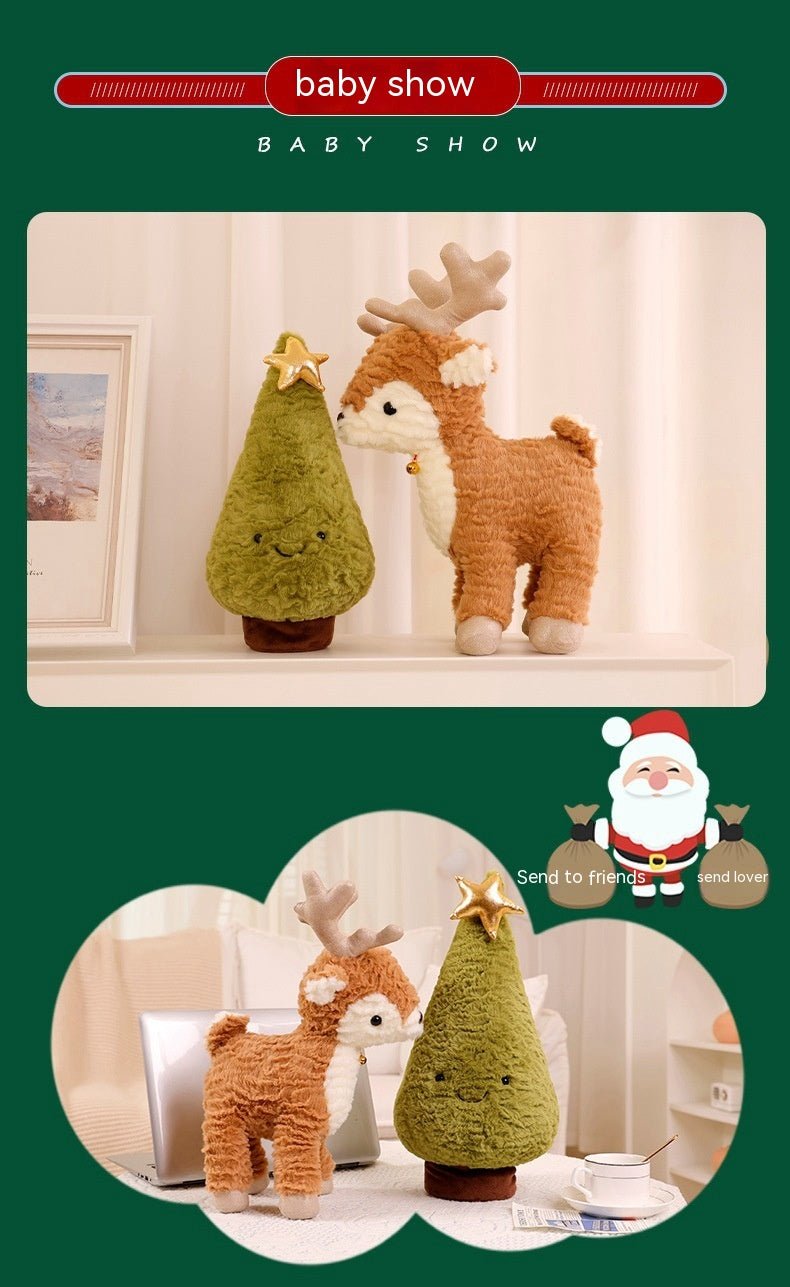 Cute Elk Christmas Tree Pillow - Cake Pops Parties