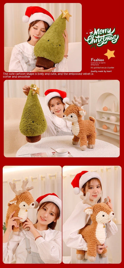 Cute Elk Christmas Tree Pillow - Cake Pops Parties