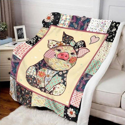 Cute Pig Christmas Flannel Blanket - Cake Pops Parties
