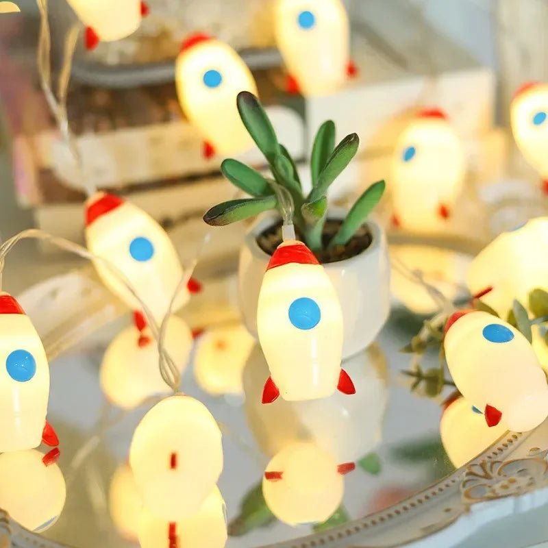 Cute Rocket Astronaut Fairy String Lights - Cake Pops Parties