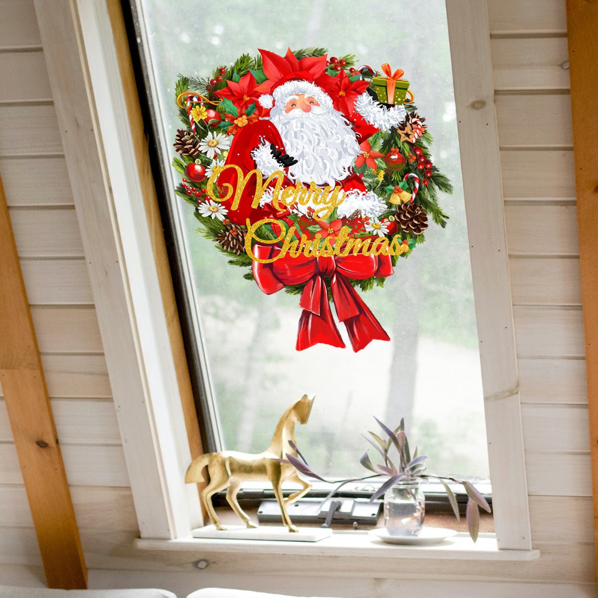 Cute Santa Claus Glass Sticker - Cake Pops Parties