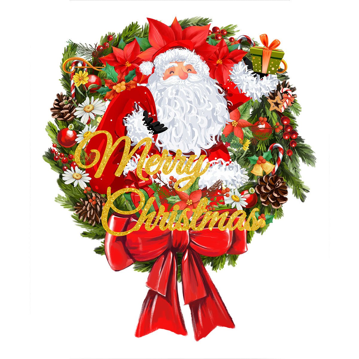 Cute Santa Claus Glass Sticker - Cake Pops Parties