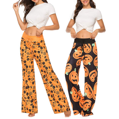 Pantalon citrouille d'Halloween pour femme