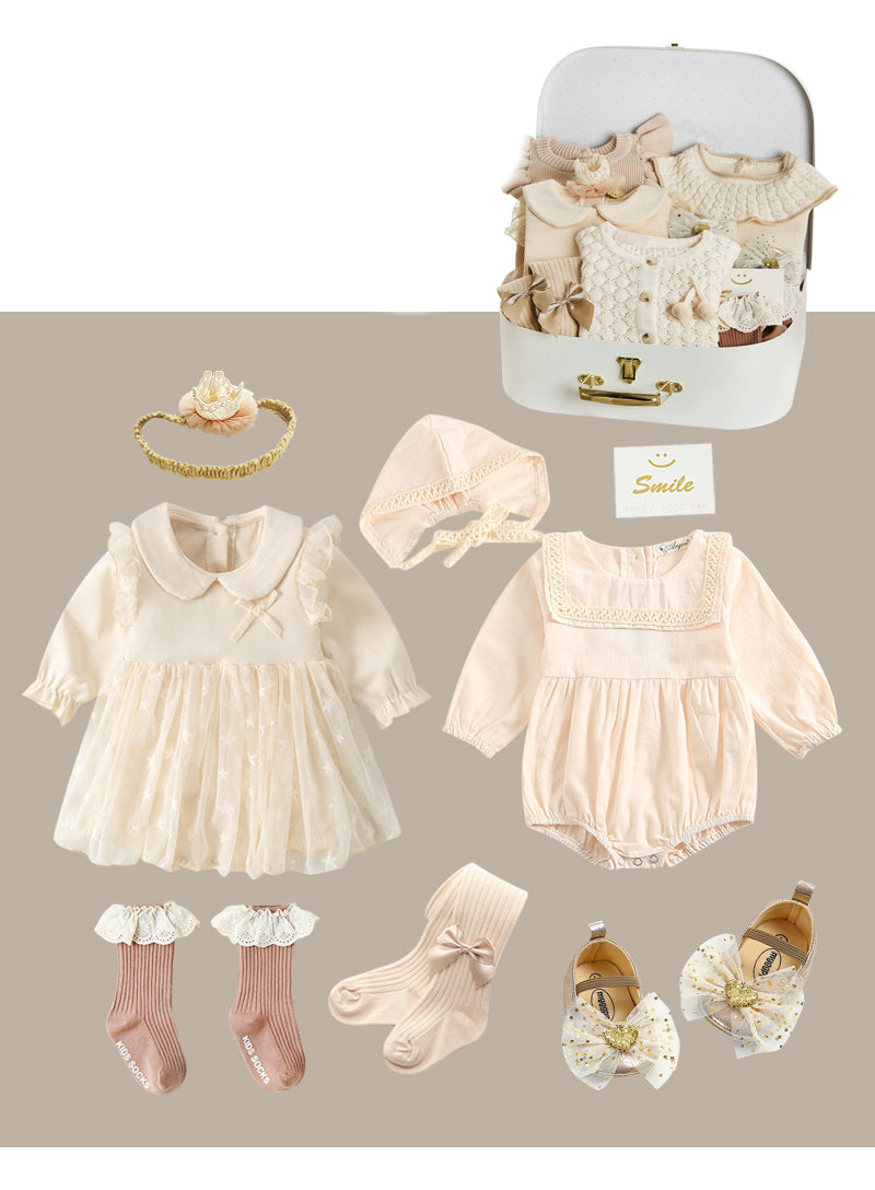 Ensemble 8 pièces en coton pour bébé fille