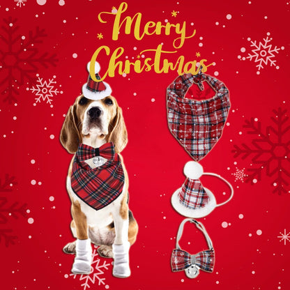 Serviette triangulaire de Noël pour animaux de compagnie de qualité supérieure
