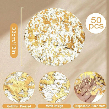 Disposable Gold Placemats Set - Cake Pops Parties
