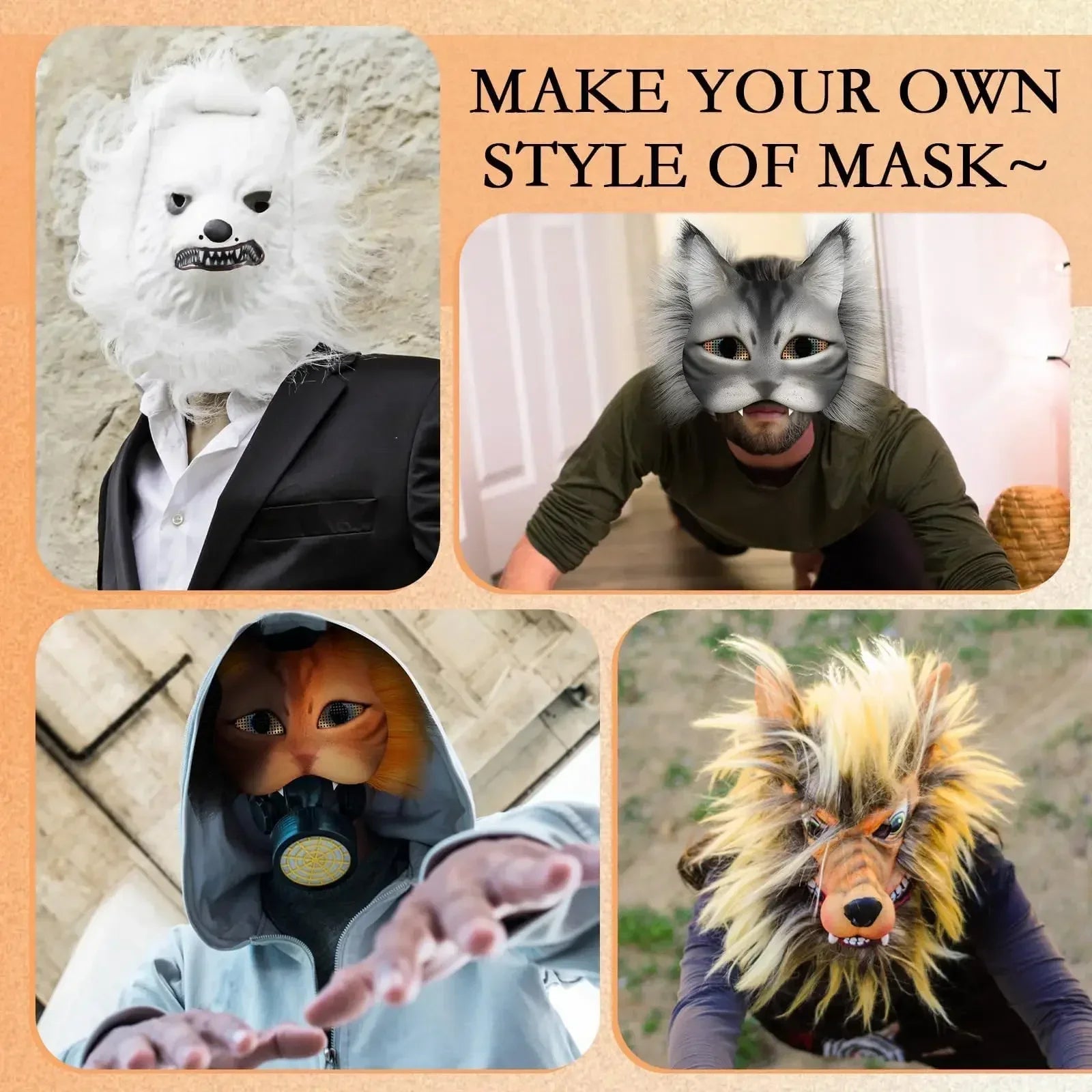 DIY Therian Cat Mask Kit - Halloween Party Cosplay - Cake Pops Parties