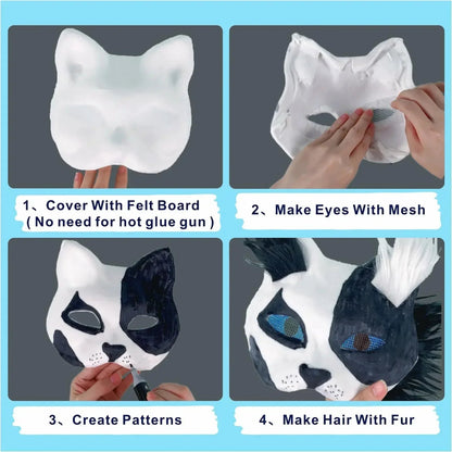 DIY Therian Cat Mask Kit - Halloween Party Cosplay - Cake Pops Parties