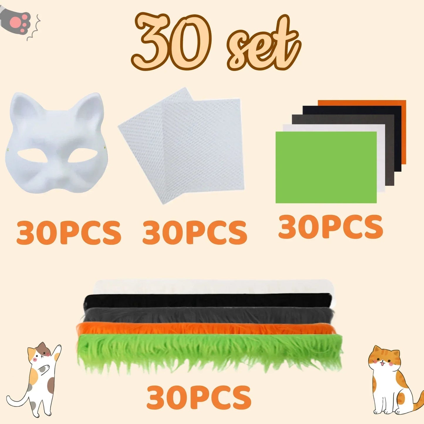 DIY Therian Cat Mask Kit - Halloween Party Cosplay - Cake Pops Parties