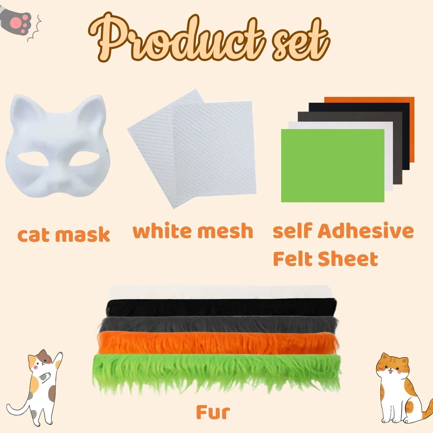 DIY Therian Cat Mask Kit - Halloween Party Cosplay - Cake Pops Parties