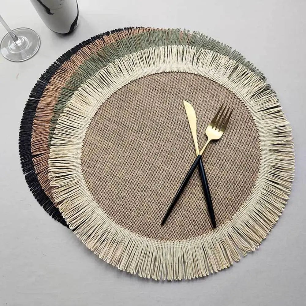 Durable Jute Linen Round Placemat - Cake Pops Parties