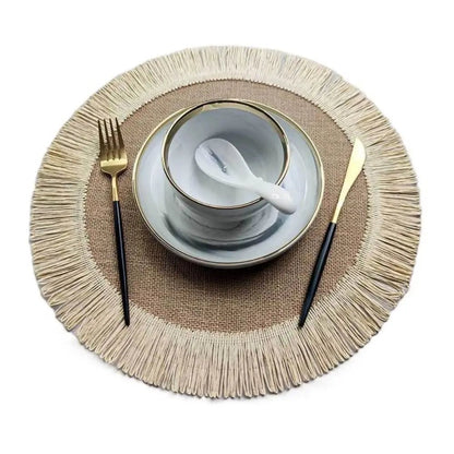 Durable Jute Linen Round Placemat - Cake Pops Parties
