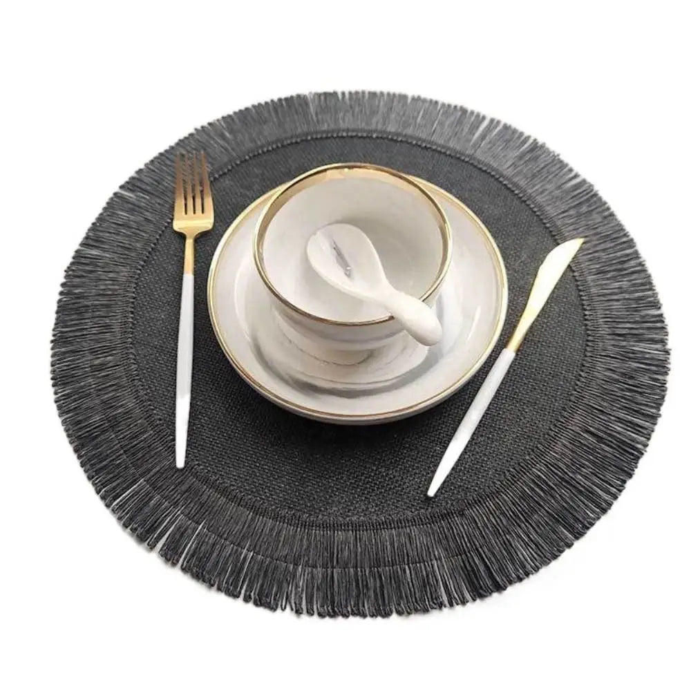 Durable Jute Linen Round Placemat - Cake Pops Parties
