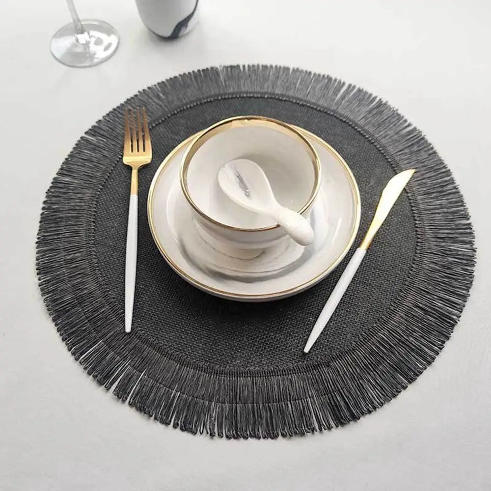 Durable Jute Linen Round Placemat - Cake Pops Parties