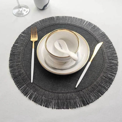 Durable Jute Linen Round Placemat - Cake Pops Parties