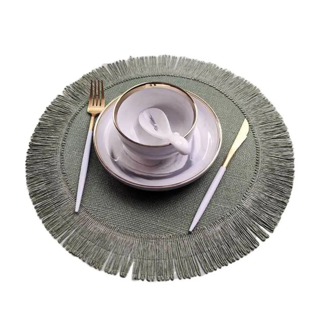 Durable Jute Linen Round Placemat - Cake Pops Parties
