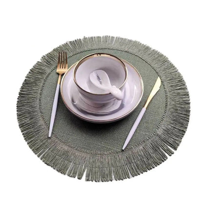 Durable Jute Linen Round Placemat - Cake Pops Parties