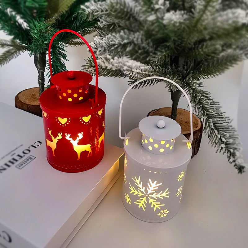 Lanterne de Noël à LED avec bougies