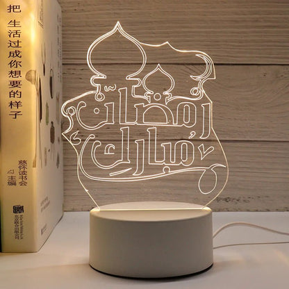 Eid Mubarak 3D LED Night Light - Cake Pops Parties