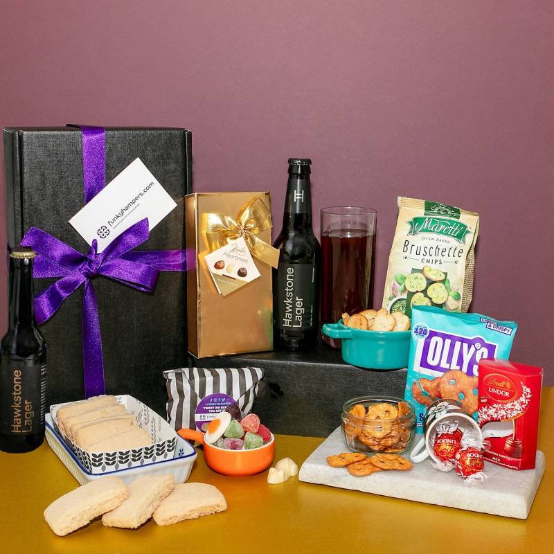 Elevate Your Gifting Experience: Hawkstone Lager and Snacks PicBox Hamper - Cake Pops Parties