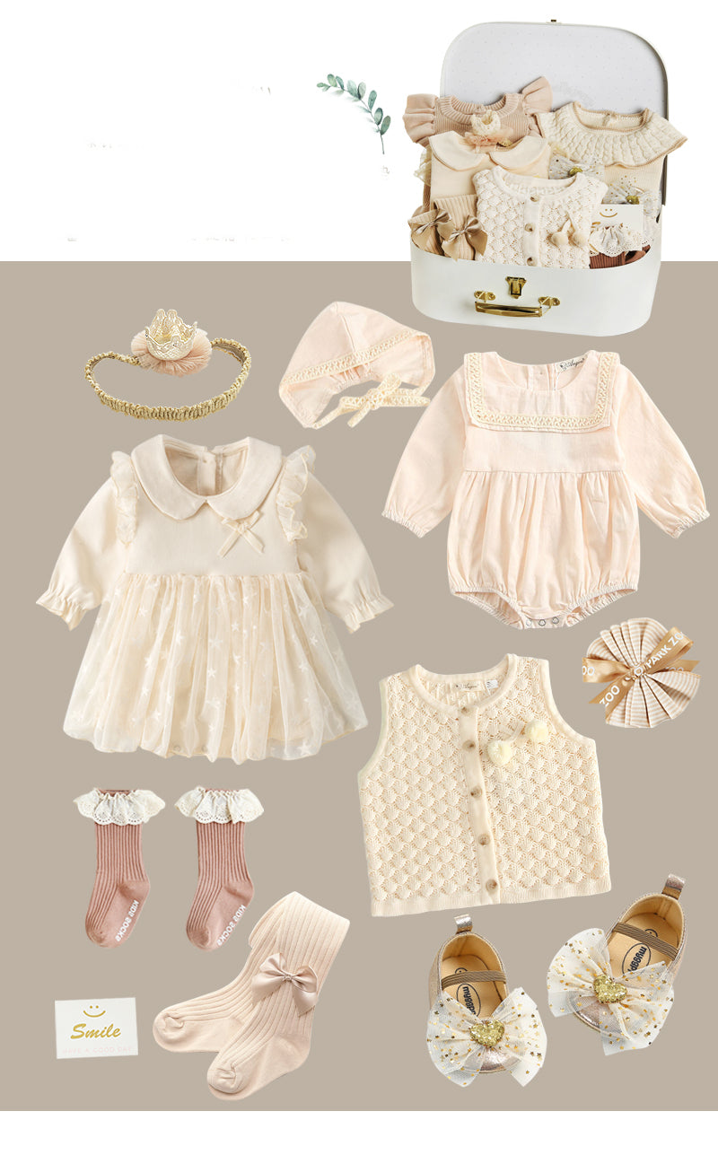 Ensemble 8 pièces en coton pour bébé fille