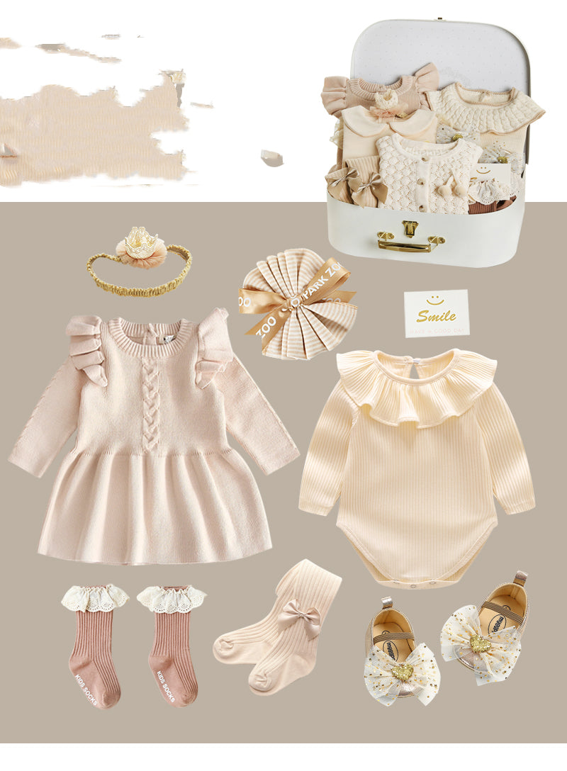 Ensemble 8 pièces en coton pour bébé fille