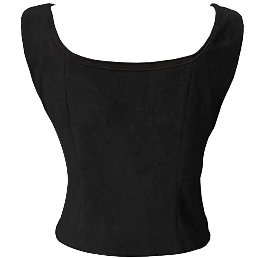 Costume d'Halloween avec gilet en daim noir
