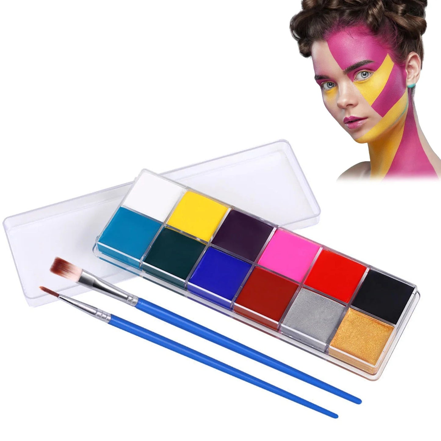 Face Paint Kit - 12 Color Body Paint Palette - Cake Pops Parties