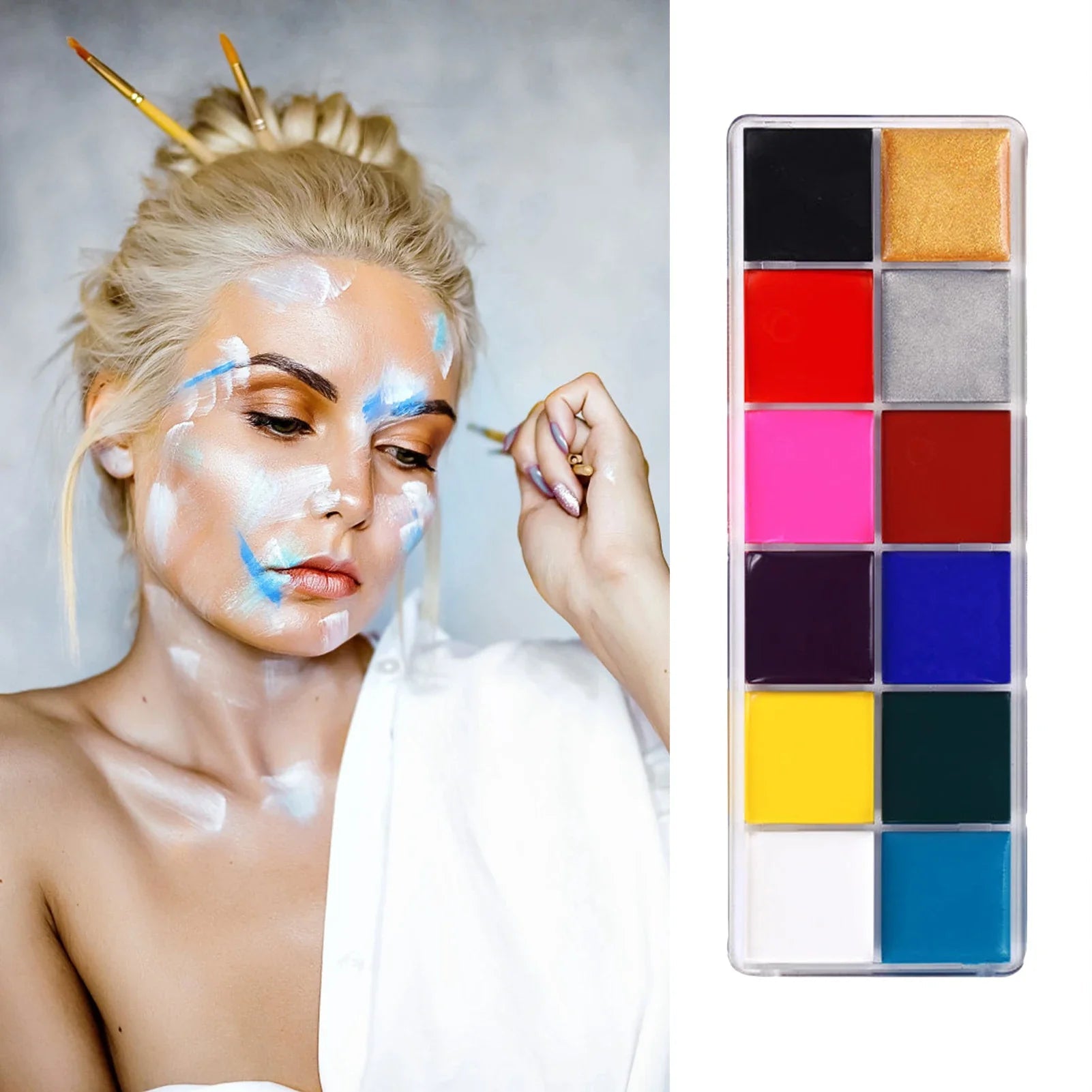 Face Paint Kit - 12 Color Body Paint Palette - Cake Pops Parties