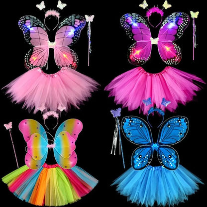 Fairy Costume Set Butterfly Wings Tutu Skirt - Cake Pops Parties